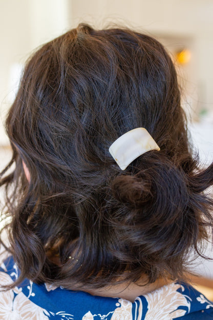 Rectangle Cuff Hair Tie Elastic in Ivory - WEBSITE EXCLUSIVE