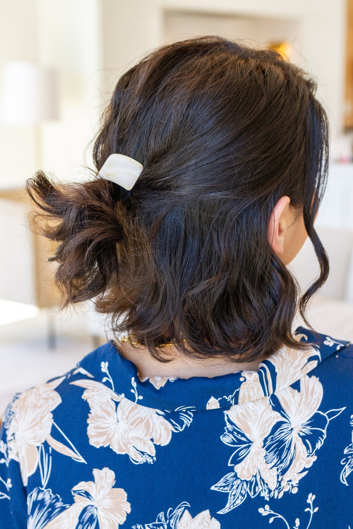 Rectangle Cuff Hair Tie Elastic in Ivory - WEBSITE EXCLUSIVE