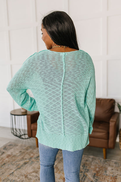 Relax With Me Knit Top in Aqua - Website Exclusive