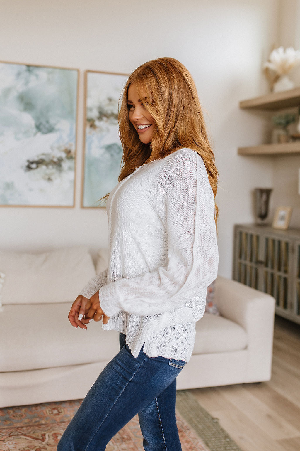 Relax With Me Knit Top in White - WEBSITE EXCLUSIVE