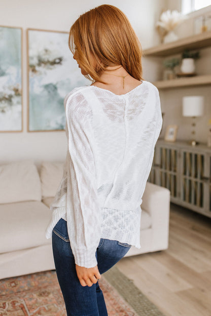 Relax With Me Knit Top in White - WEBSITE EXCLUSIVE