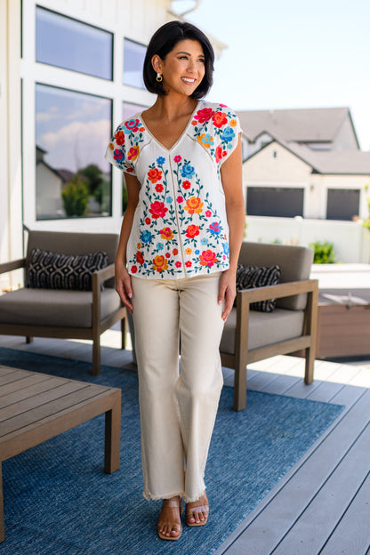 Rose Garden Embroidered Blouse - WEBSITE EXCLUSIVE