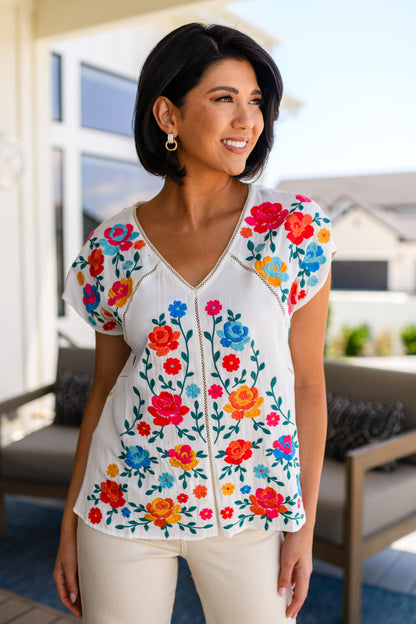 Rose Garden Embroidered Blouse - WEBSITE EXCLUSIVE
