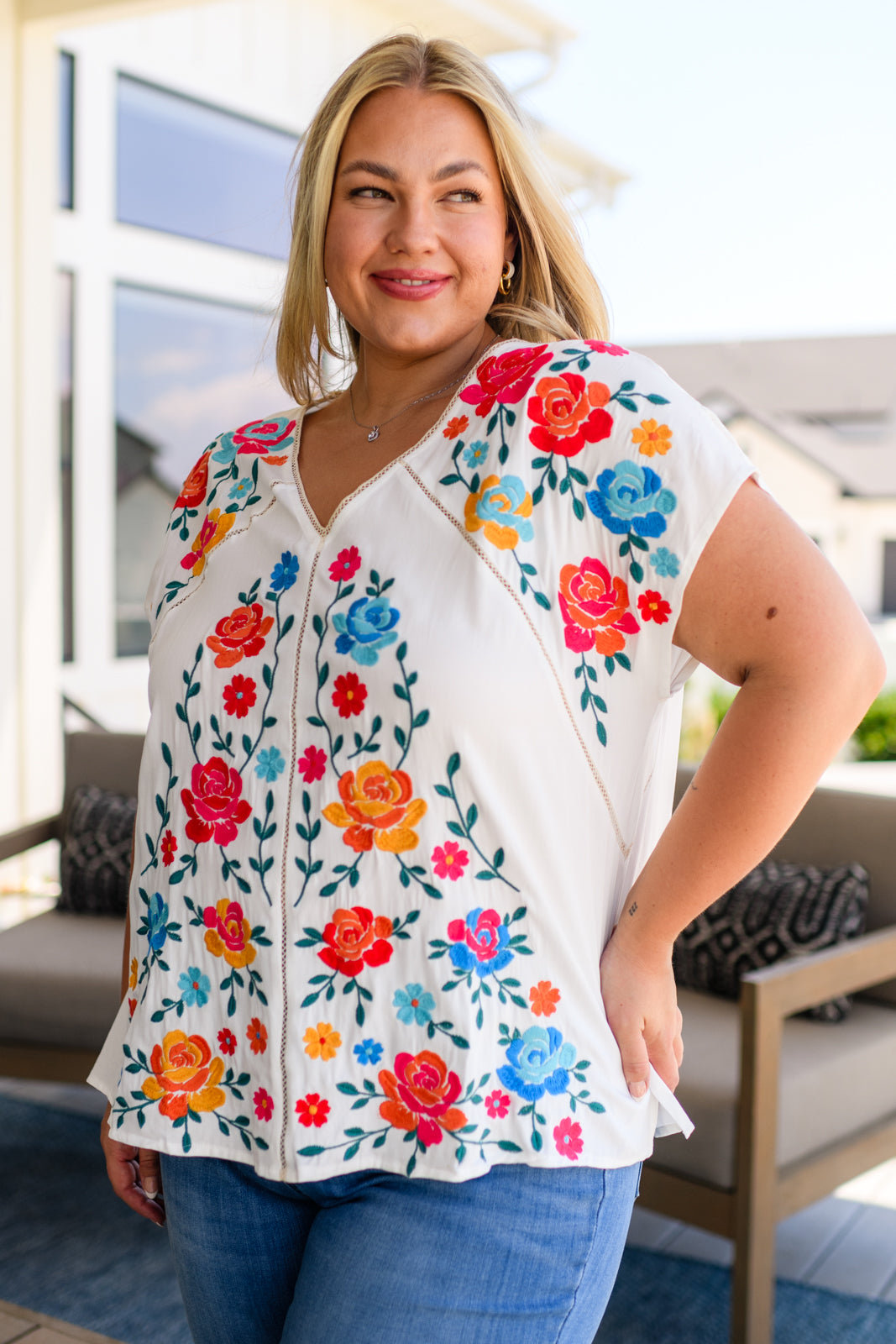 Rose Garden Embroidered Blouse - WEBSITE EXCLUSIVE