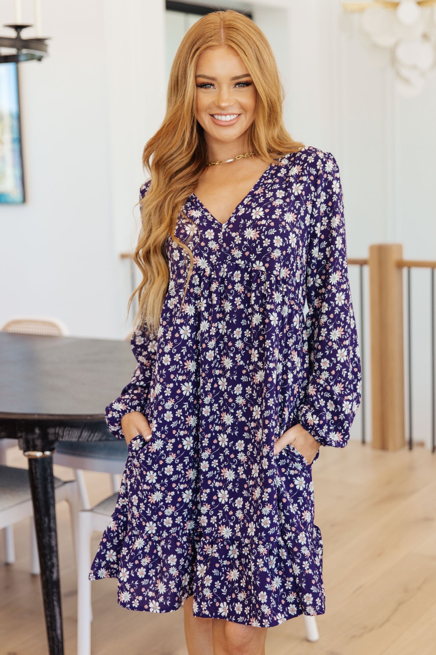 Since You’ve Been Gone Floral V-Neck Dress - WEBSITE EXCLUSIVE
