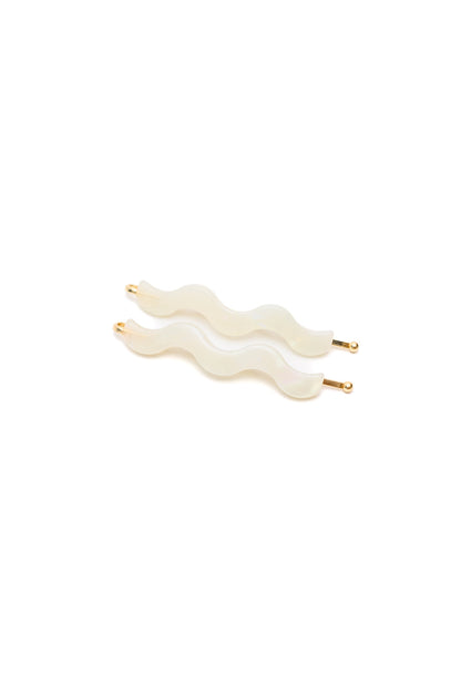 Sleek Waves Hair Clip in White Tortoise - WEBSITE EXCLUSIVE