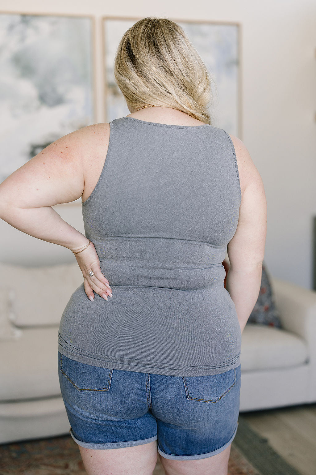 Standard Issue Seamless Longline Tank in Heather Grey - WEBSITE EXCLUSIVE