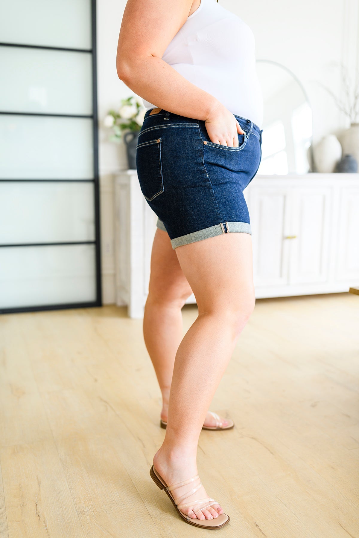 Stone Wash Open Seam Cuff Shorts BY JUDY BLUE- WEBSITE EXCLUSIVE
