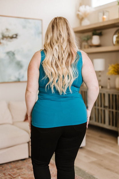 The Basics Reversible Longline Tank in Dark Teal - WEBSITE EXCLUSIVE