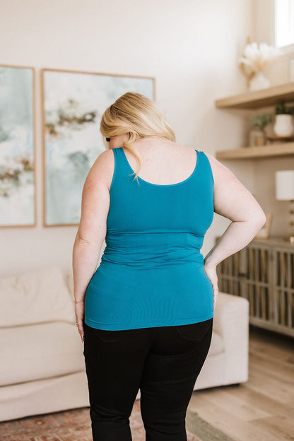 The Basics Reversible Longline Tank in Dark Teal - WEBSITE EXCLUSIVE
