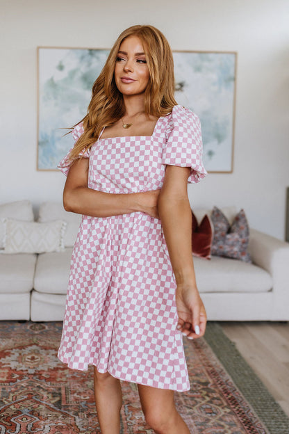 The Moment Checkered Babydoll Dress - WEBSITE EXCLUSIVE