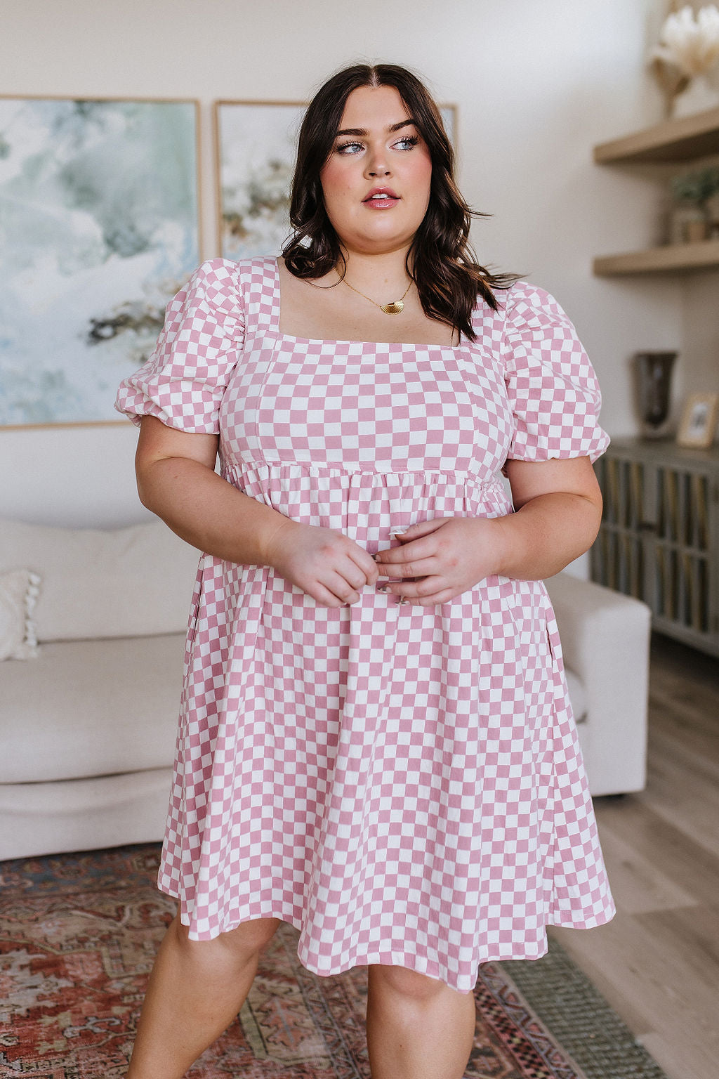 The Moment Checkered Babydoll Dress - WEBSITE EXCLUSIVE