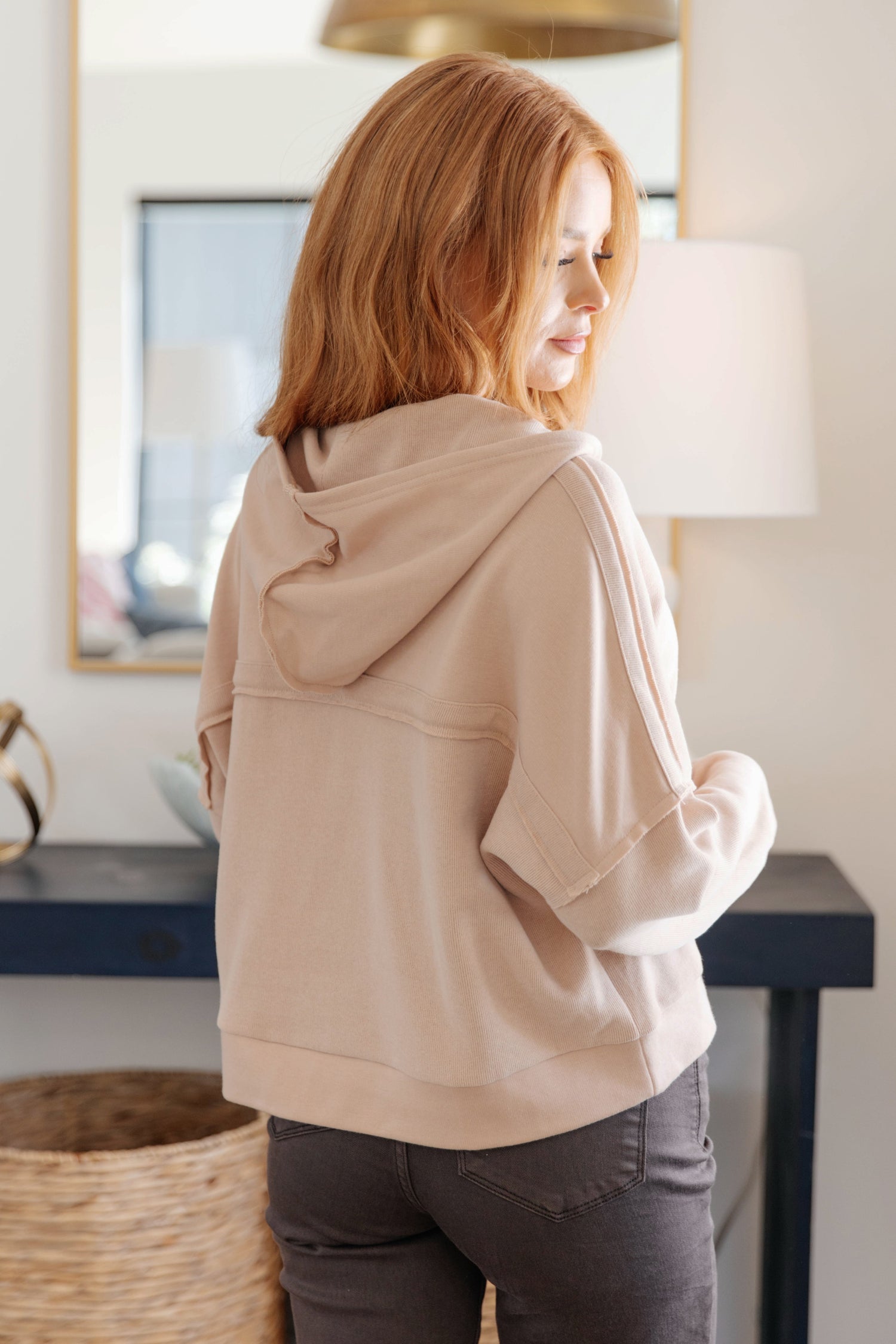 Throwback Heartthrob Hoodie in Beige - WEBSITE EXCLUSIVE