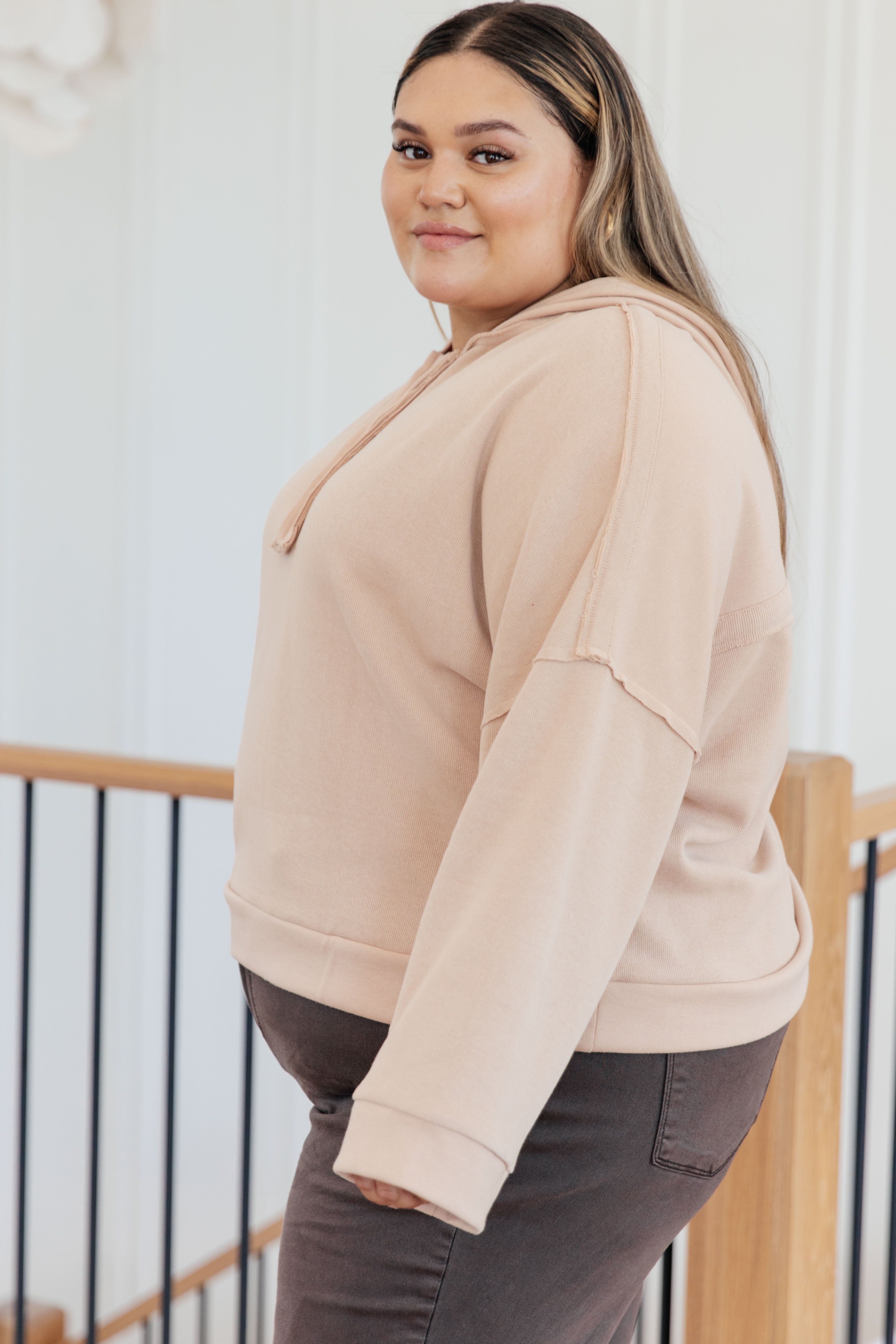 Throwback Heartthrob Hoodie in Beige - WEBSITE EXCLUSIVE