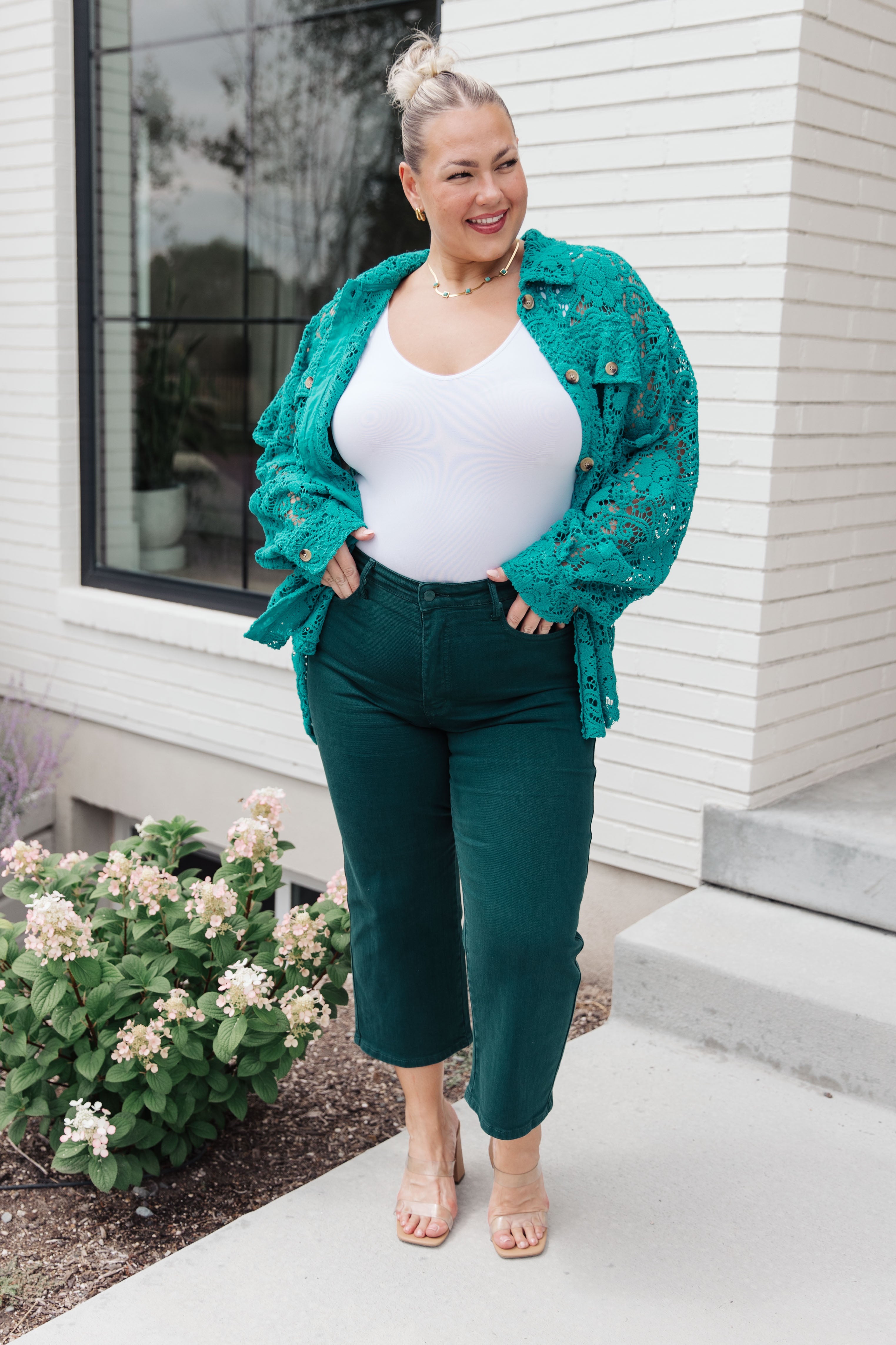 Topped with Lace Button Down - WEBSITE EXCLUSIVE
