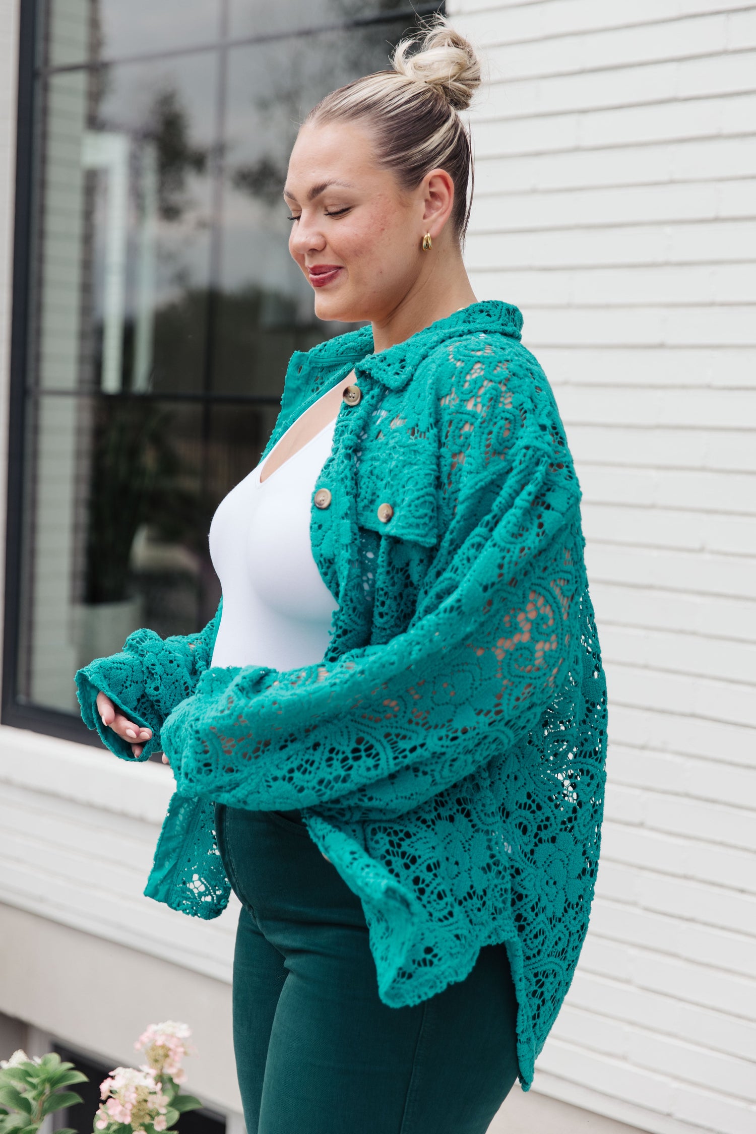 Topped with Lace Button Down - WEBSITE EXCLUSIVE