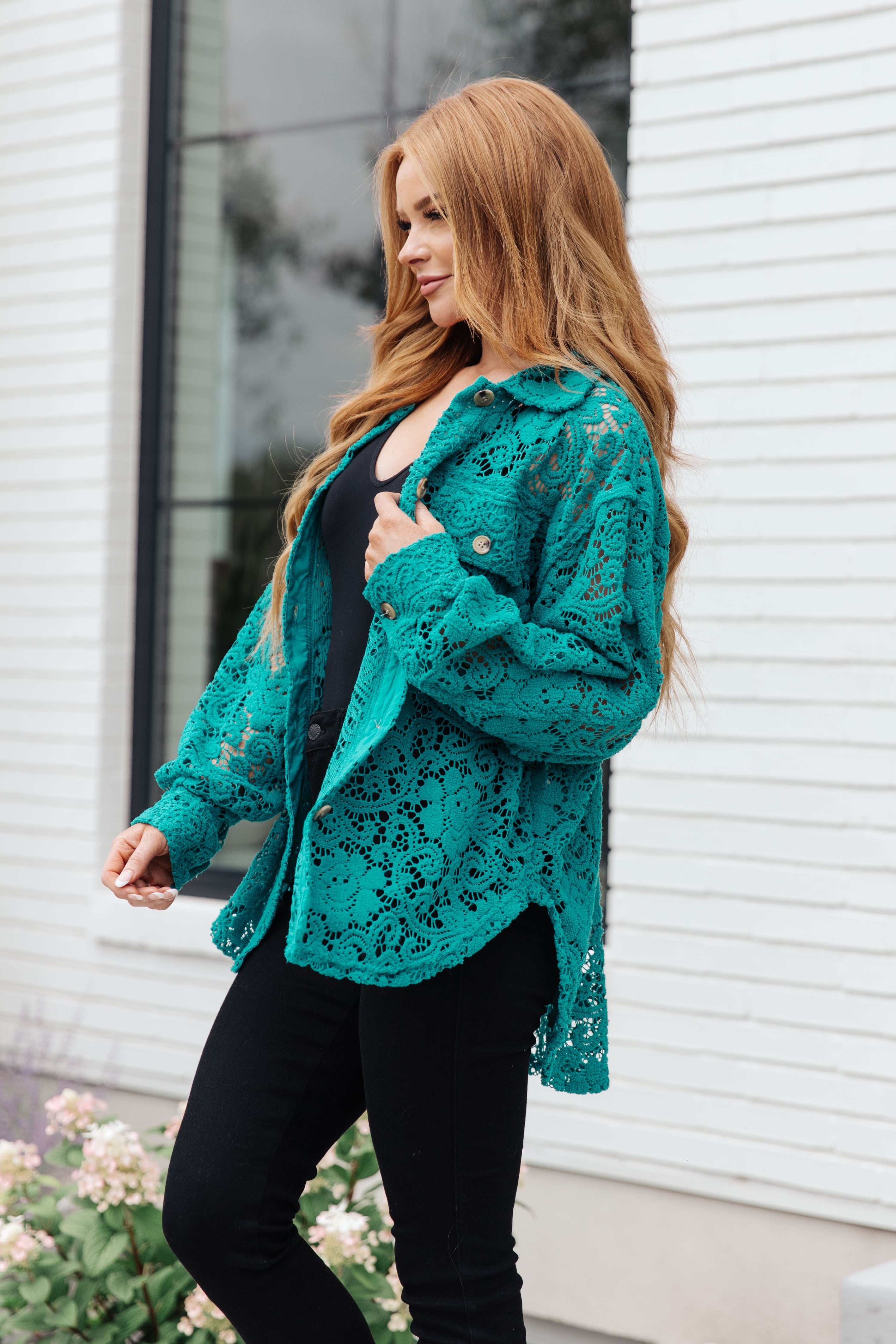 Topped with Lace Button Down - WEBSITE EXCLUSIVE