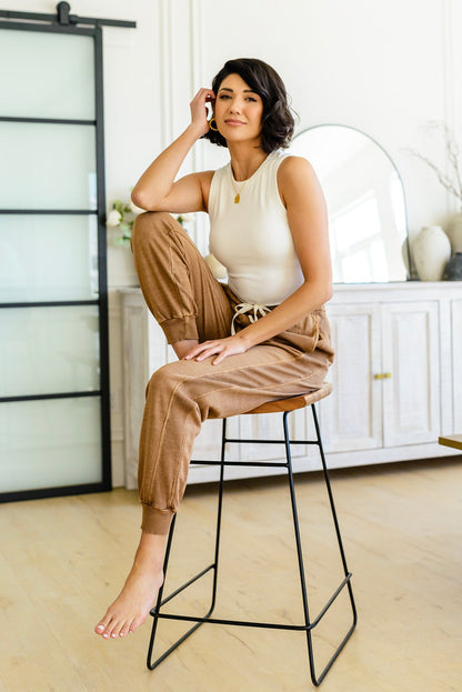 Unconditional Comfort Joggers in Deep Camel - WEBSITE EXCLUSIVE