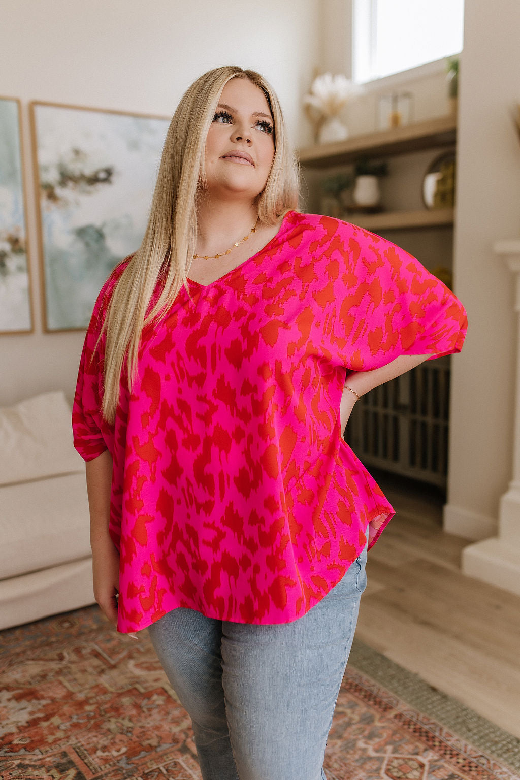 Unforgettable V-Neck Animal Print Blouse - WEBSITE EXCLUSIVE