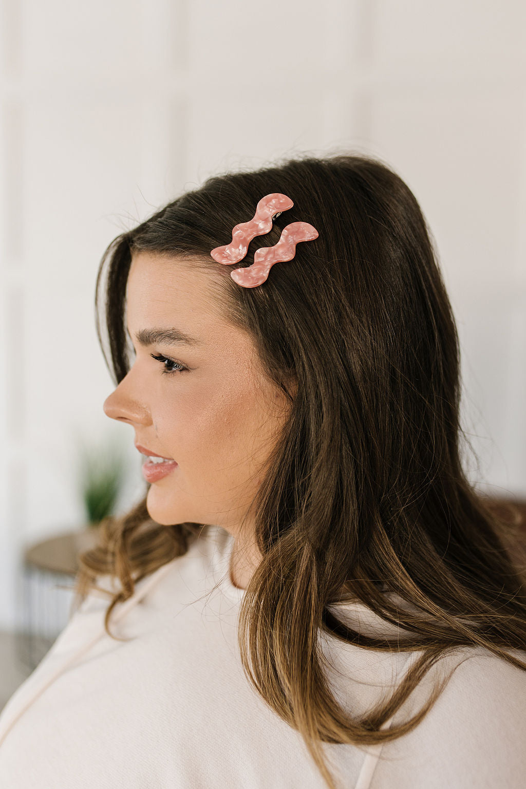 Wavy Clip Set Pink Pearl - Website Exclusive