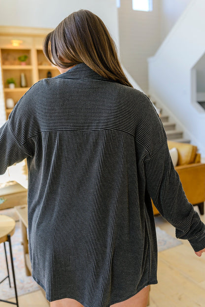 Windsor Textured Shacket in Charcoal - WEBSITE EXCLUSIVE