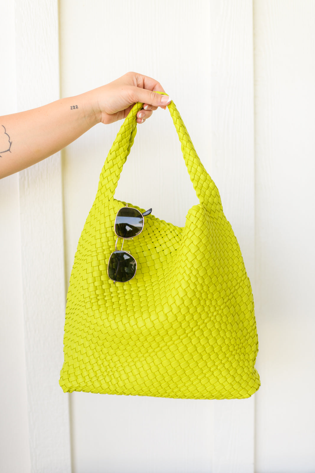 Woven and Worn Tote in Citron- WEBSITE EXCLUSIVE