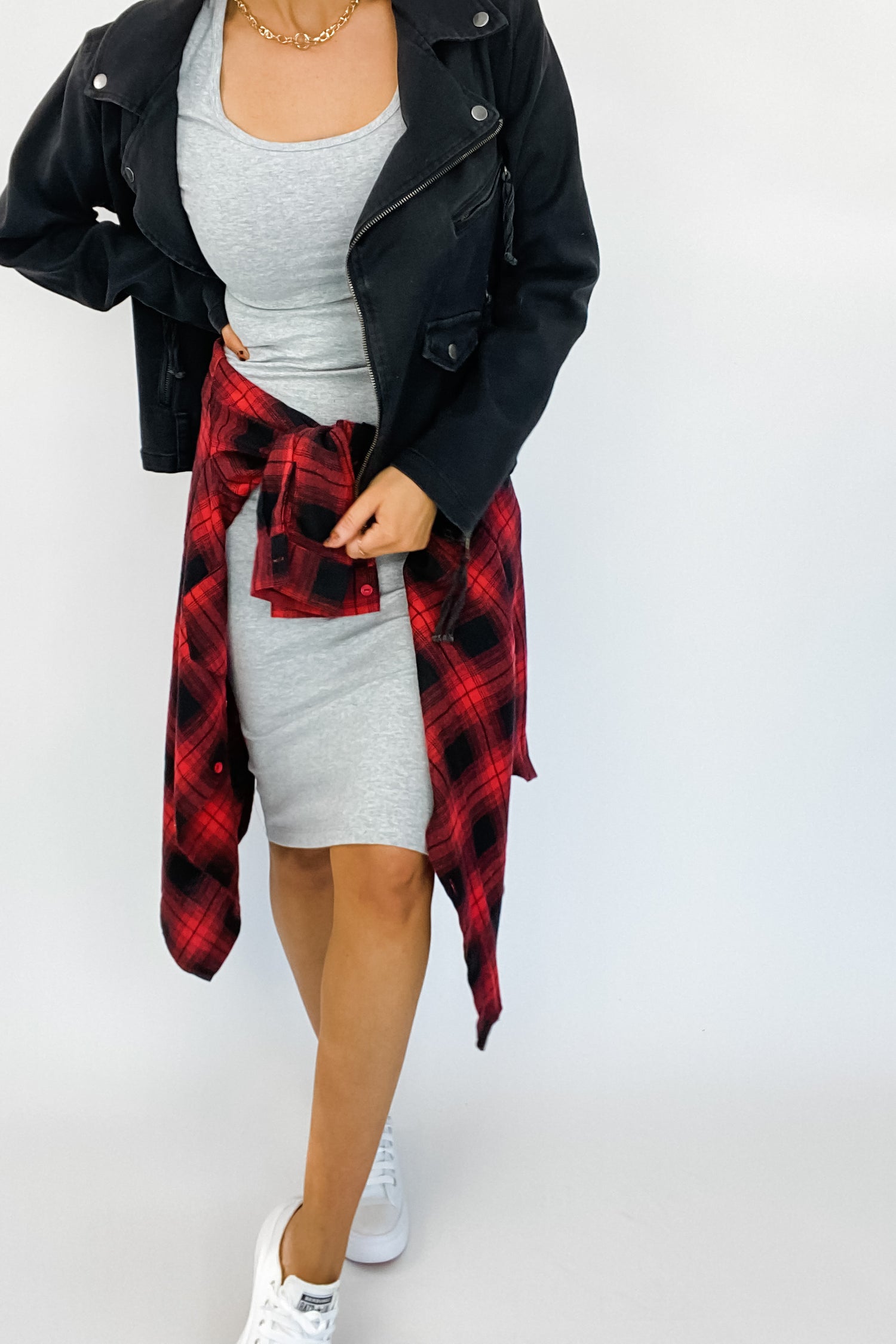 JADE BODYCON MIDI DRESS IN HEATHER GREY - FINAL SALE