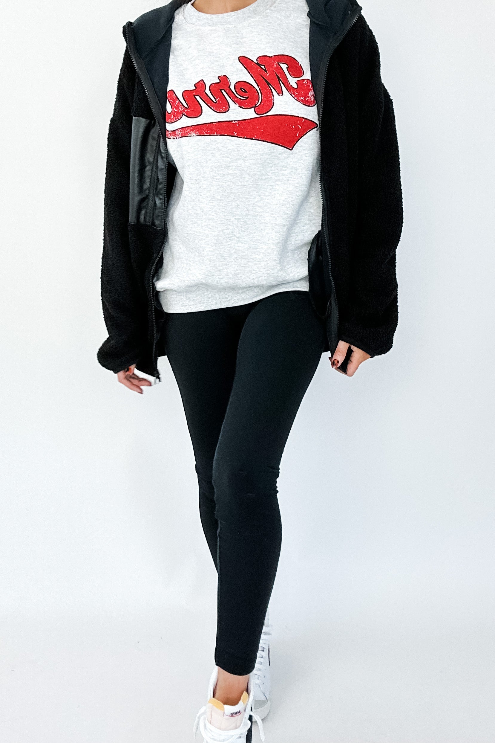 COOP FAUX LEATHER ACCENT JACKET IN BLACK - FINAL SALE
