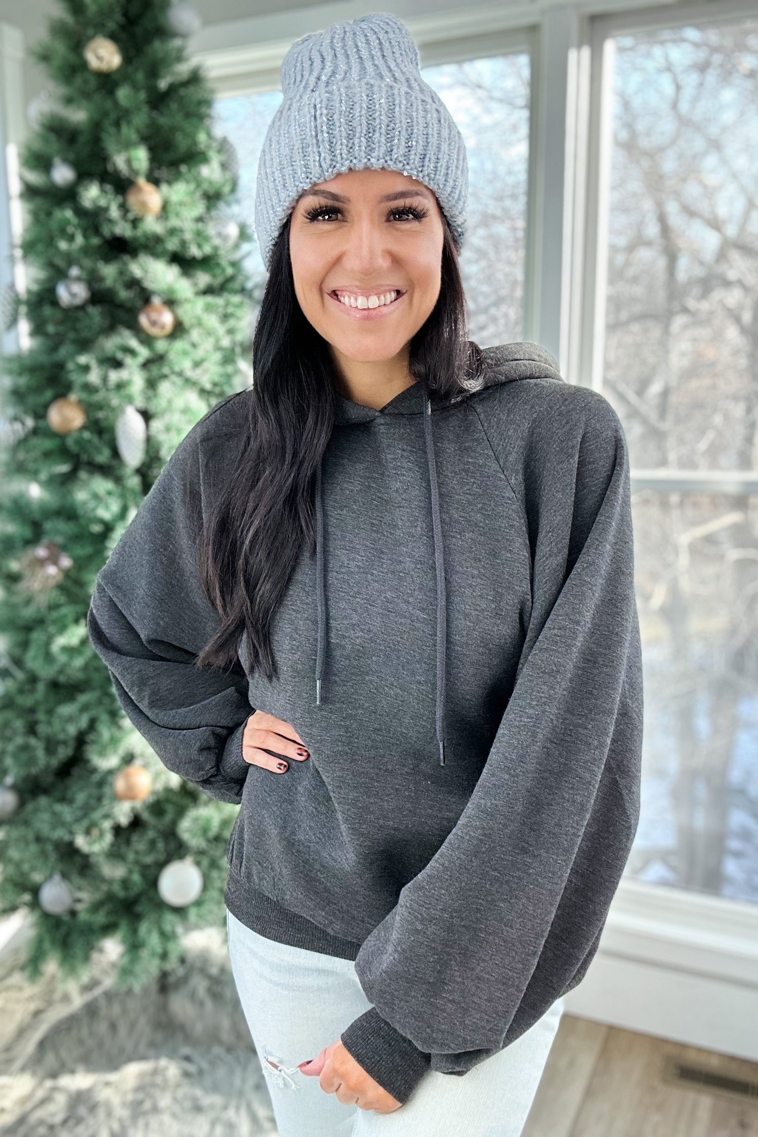 SWEET STUFF HOODIE IN CHARCOAL - FINAL SALE