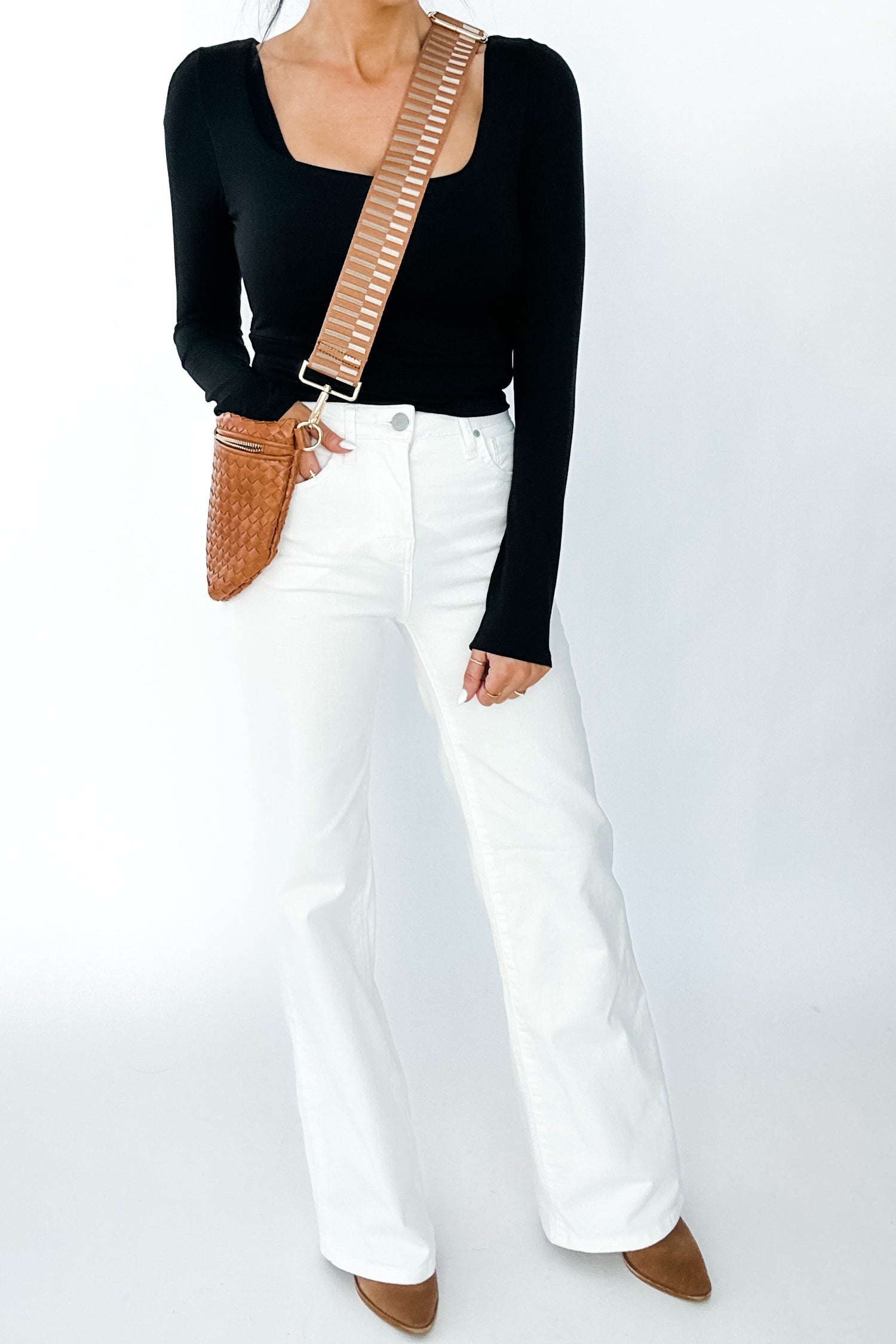 MILEY WIDE LEG WHITE DENIM BY RISEN - FINAL SALE