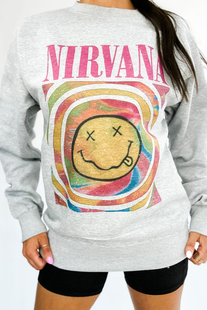 NIRVANA CREWNECK SWEATSHIRT IN PINK