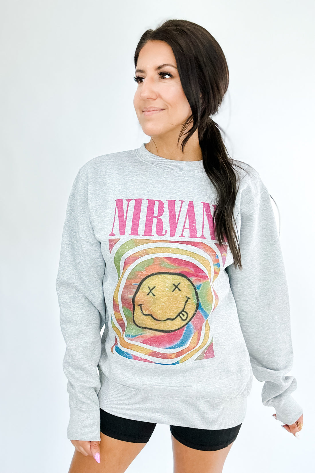 NIRVANA CREWNECK SWEATSHIRT IN PINK