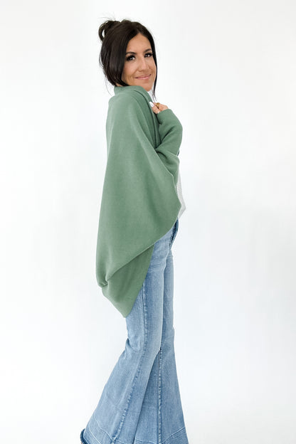 STILL STANDING DOLMAN CARDIGAN IN GREEN