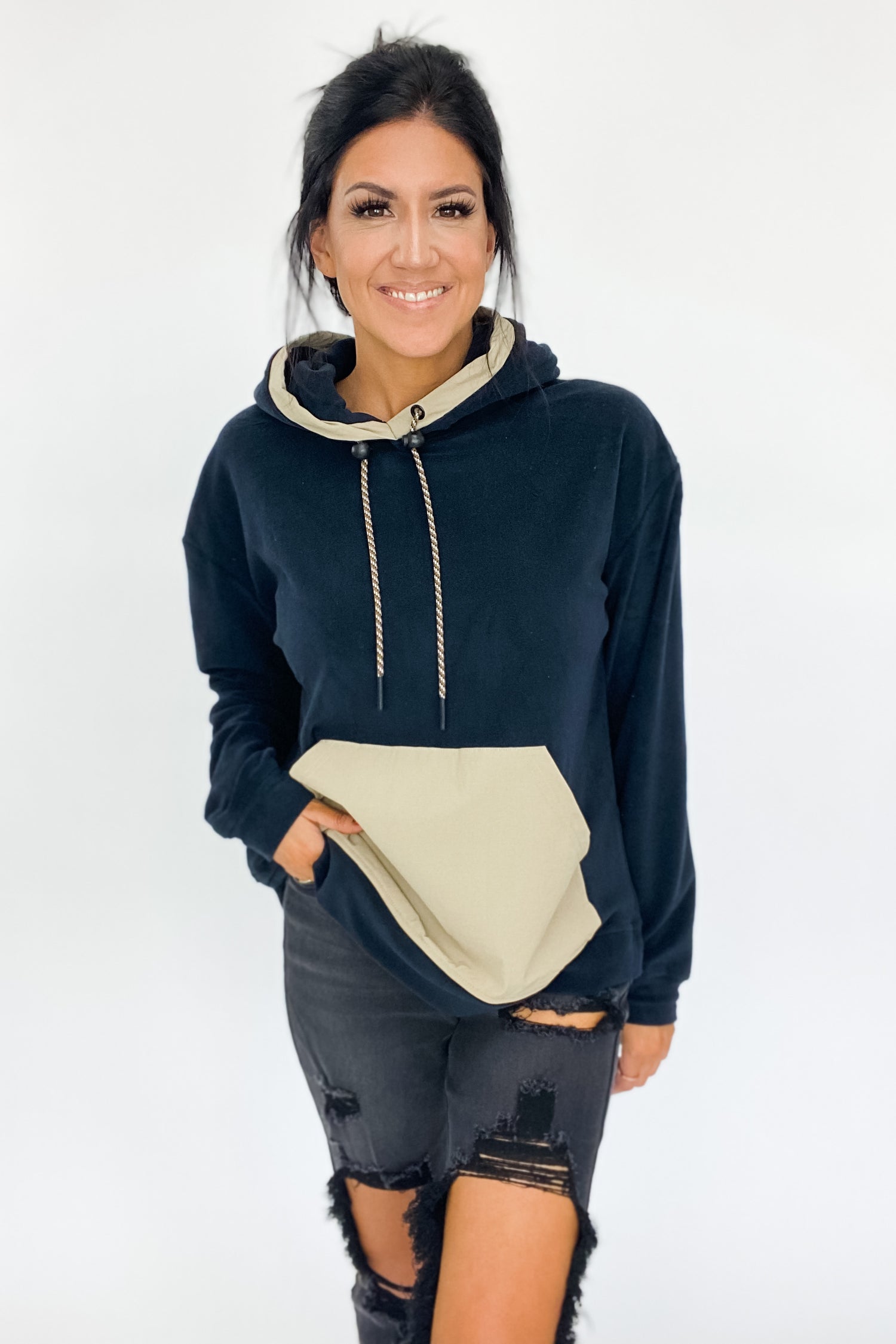 ONE CHANCE SUPER SOFT CONTRAST HOODIE - FINAL SALE
