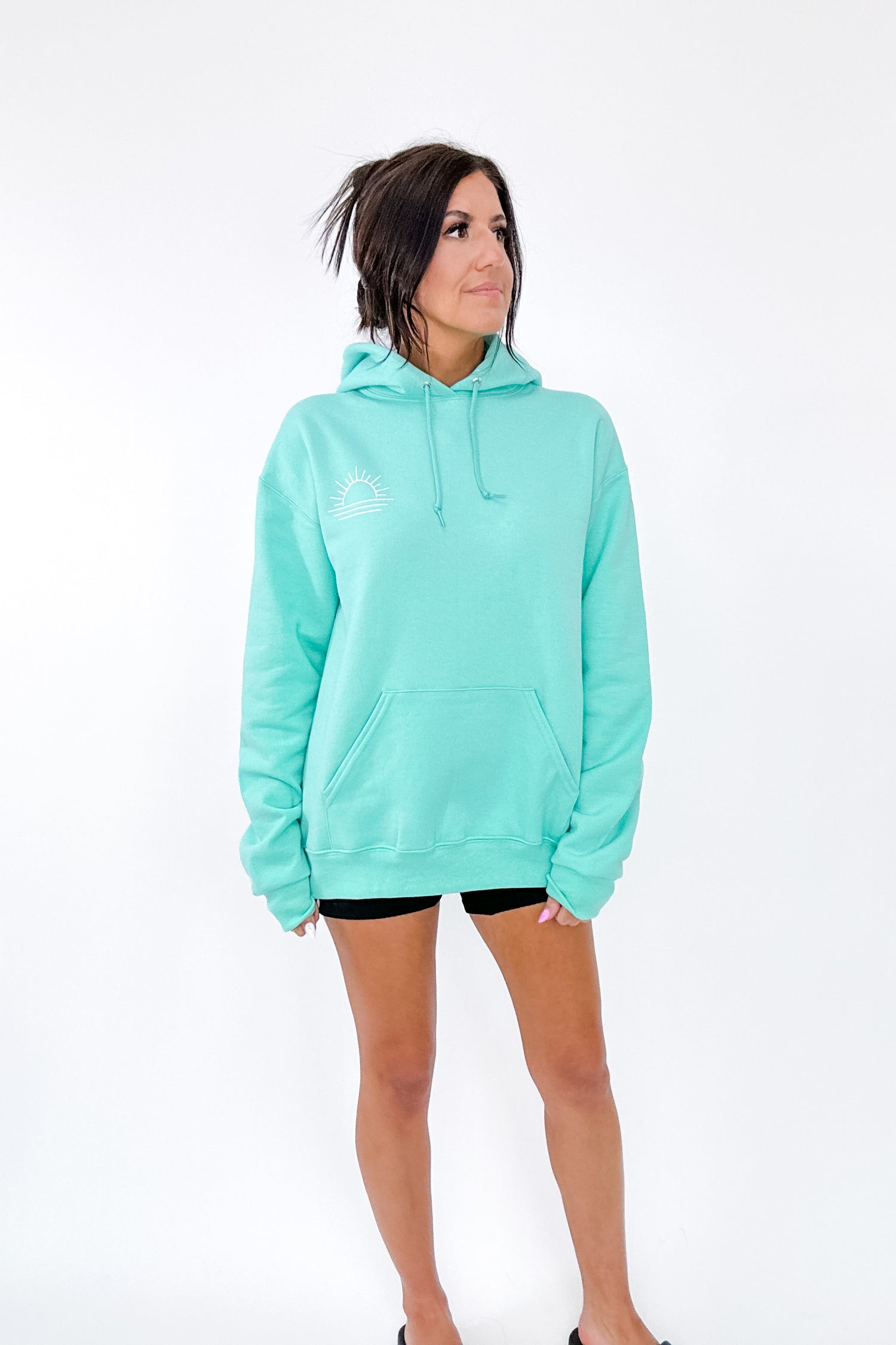 GOOD VIBES ONLY HOODIE IN MINT