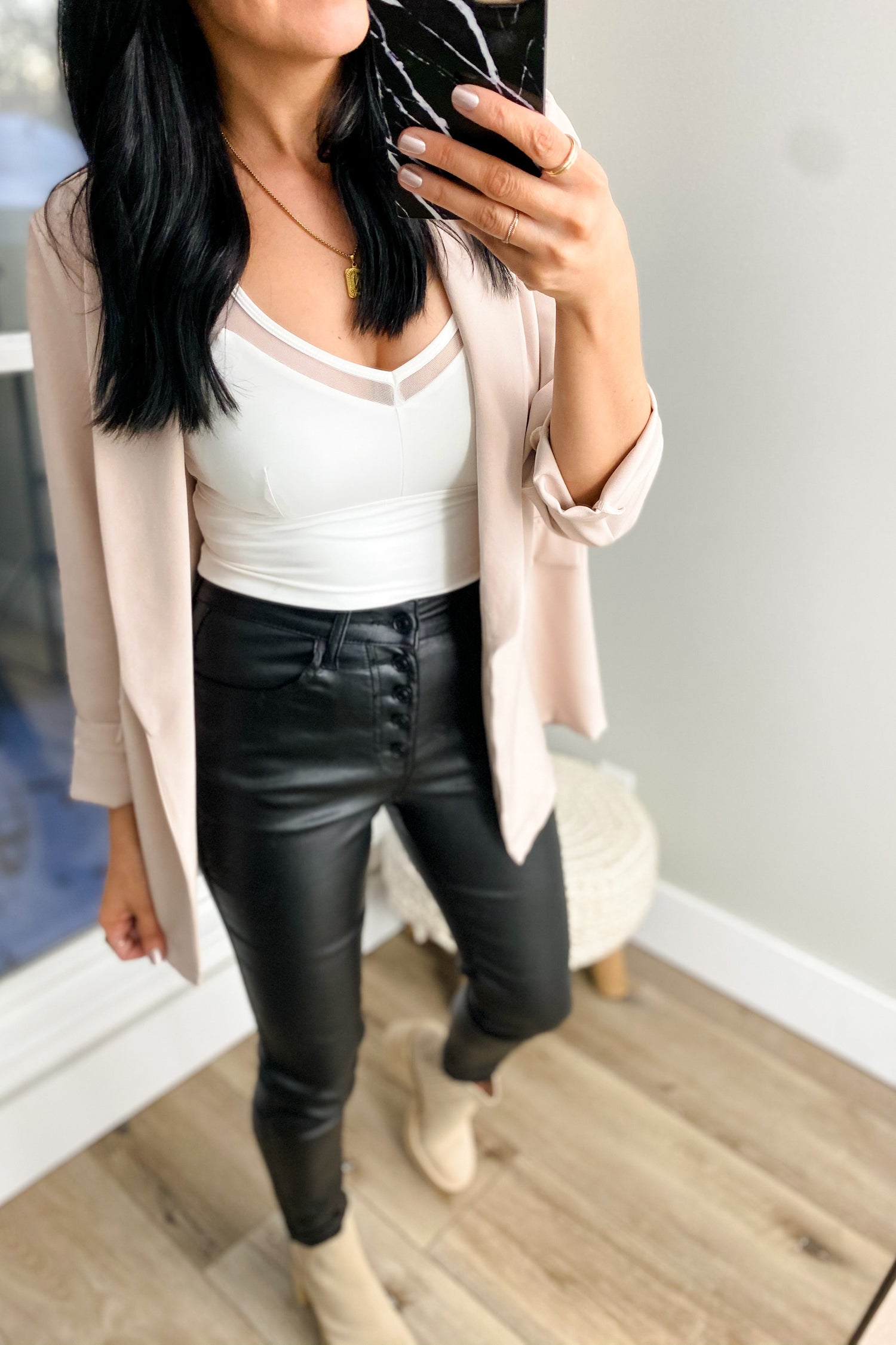 MERRICK FAUX LEATHER PANTS BY KANCAN - FINAL SALE