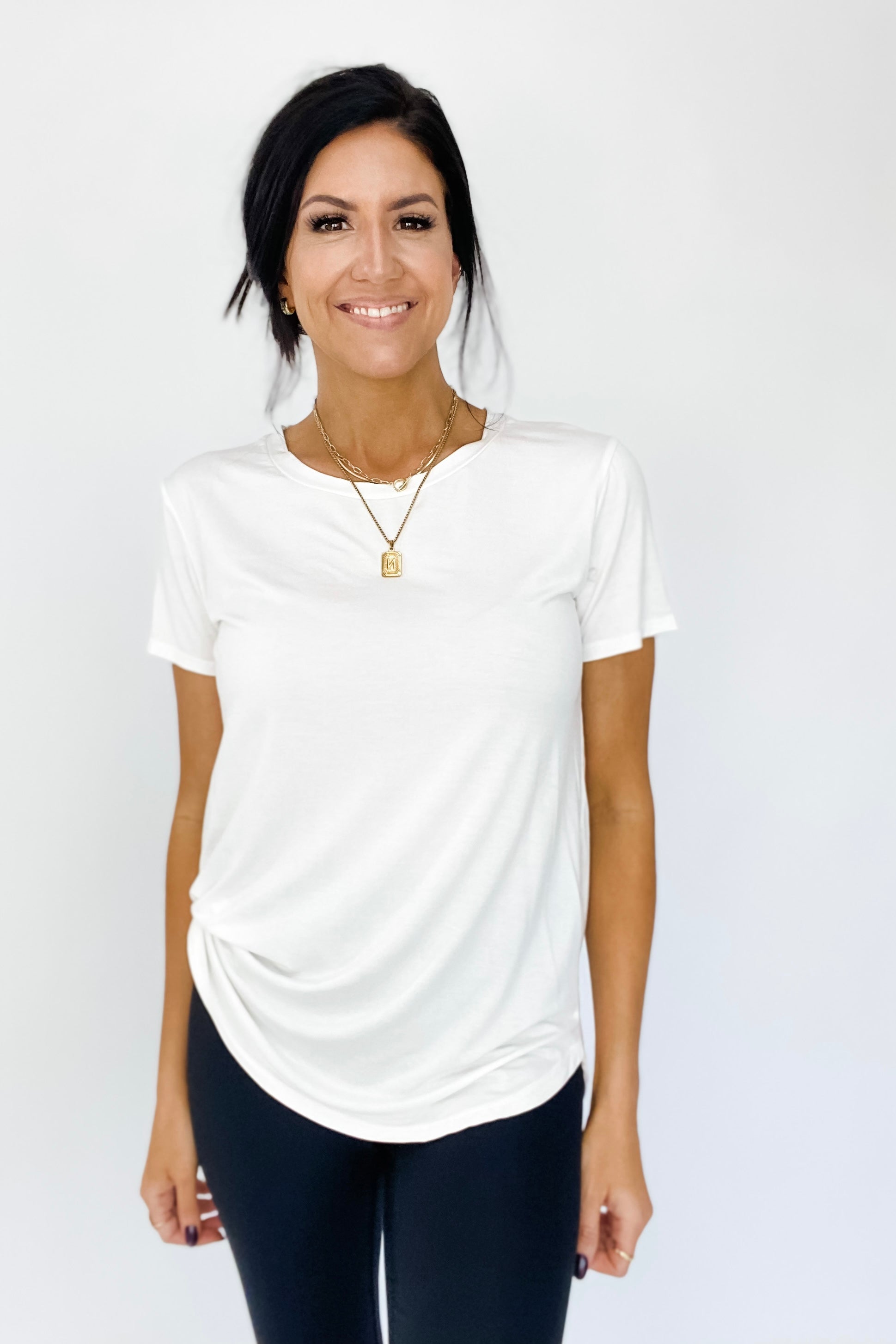 FAVORITE ROUND NECK TEE IN IVORY - FINAL SALE
