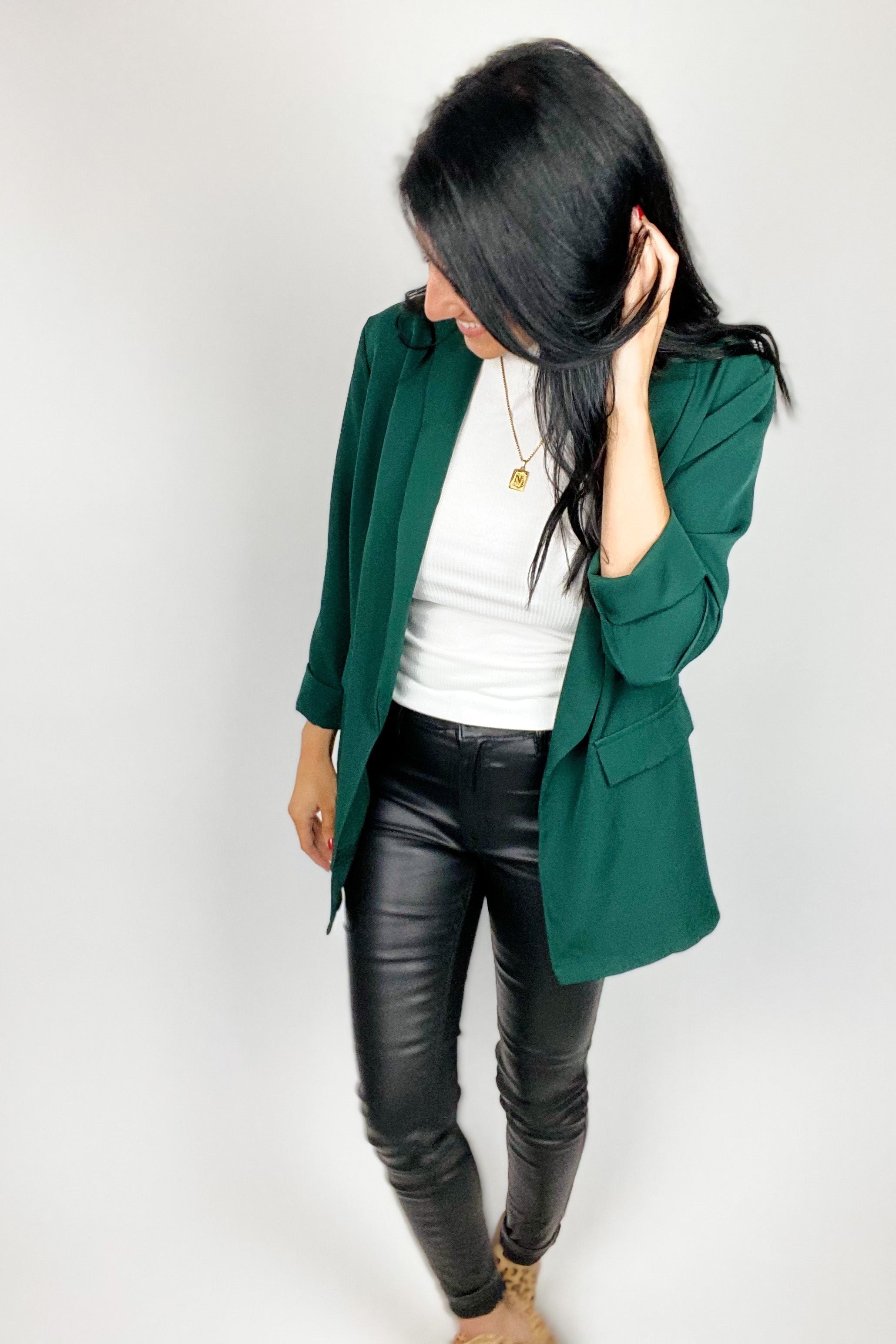 FAUX LEATHER SKINNY PANTS IN BLACK - FINAL SALE