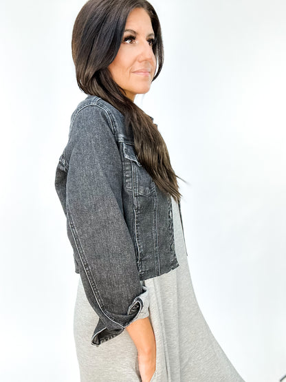 Charlie Cropped Denim Jacket BY JUDY BLUE- WEBSITE EXCLUSIVE