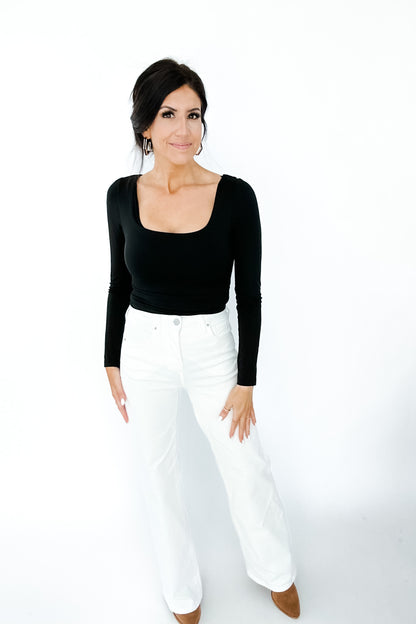 MILEY WIDE LEG WHITE DENIM BY RISEN - FINAL SALE