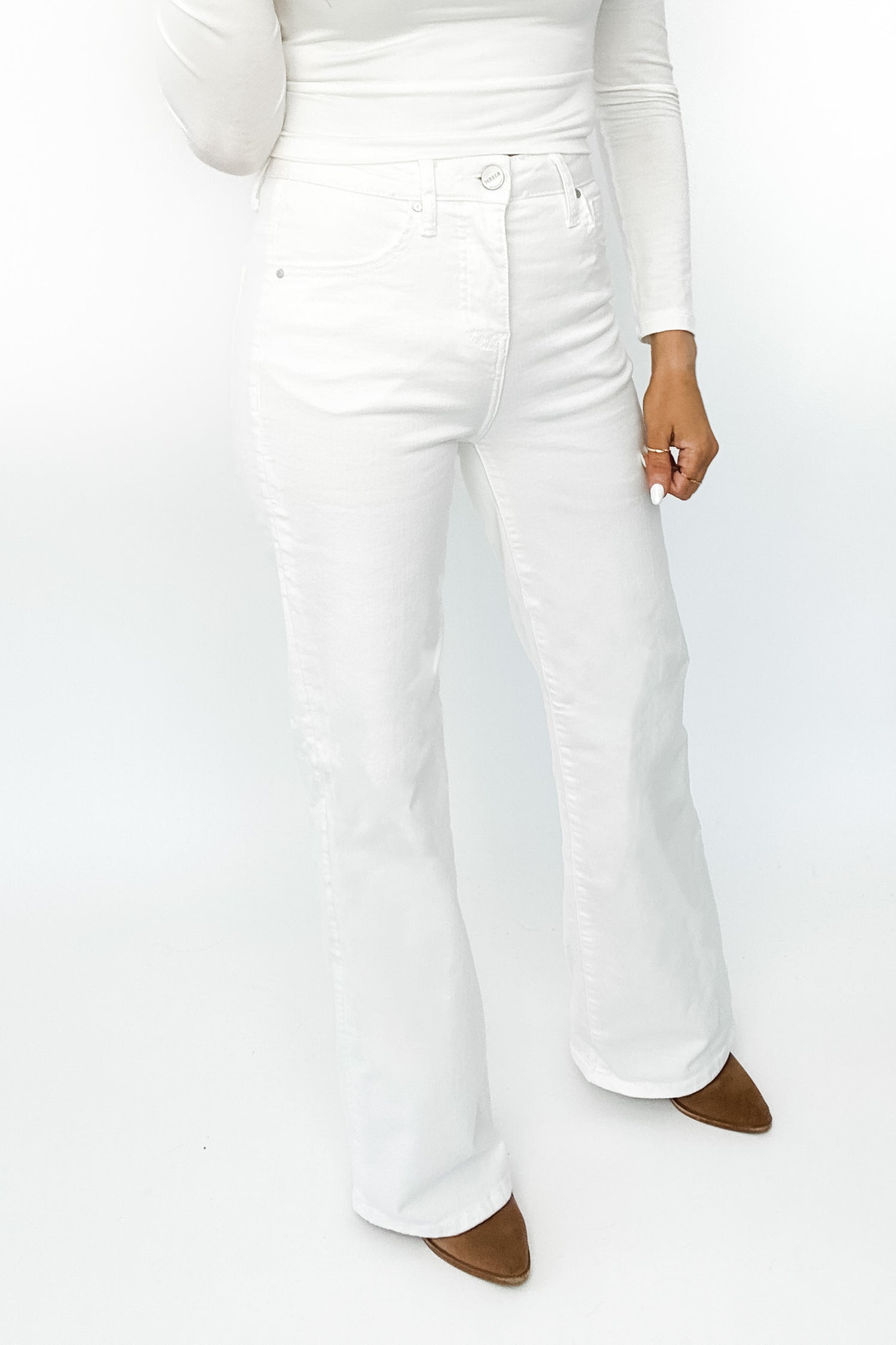 MILEY WIDE LEG WHITE DENIM BY RISEN - FINAL SALE