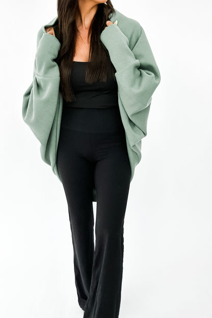 STILL STANDING DOLMAN CARDIGAN IN GREEN