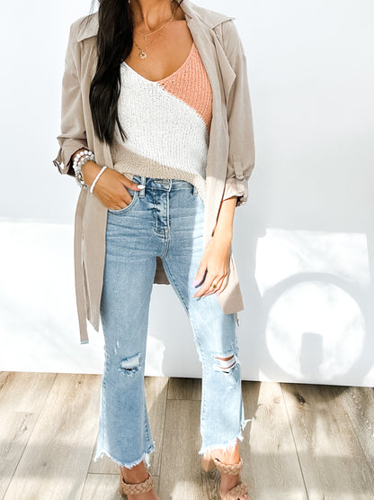 LINDEN HIGH RISE CROP FLARE JEANS BY RISEN