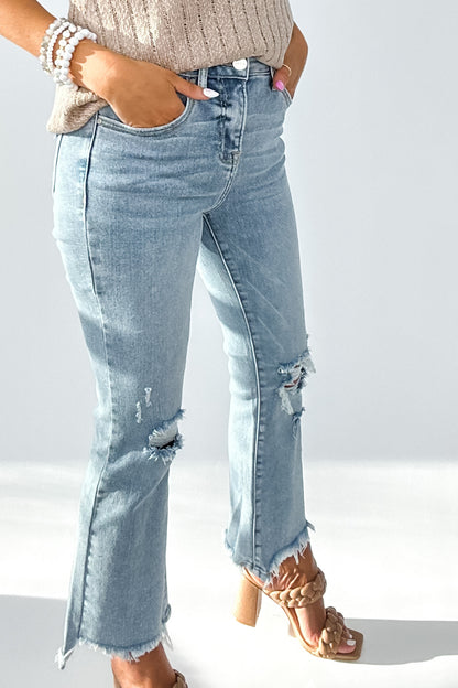 LINDEN HIGH RISE CROP FLARE JEANS BY RISEN
