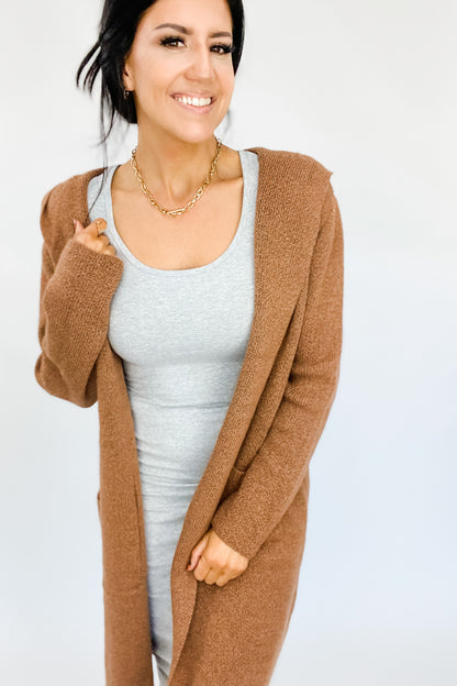 JADE BODYCON MIDI DRESS IN HEATHER GREY - FINAL SALE