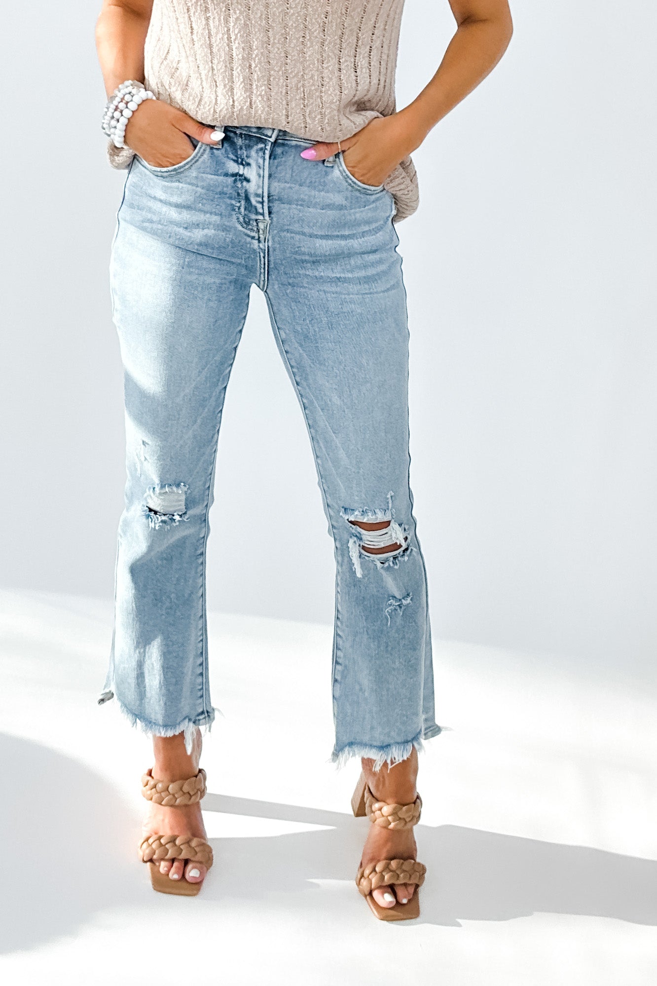 LINDEN HIGH RISE CROP FLARE JEANS BY RISEN