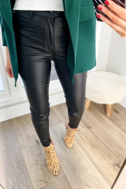 FAUX LEATHER SKINNY PANTS IN BLACK - FINAL SALE