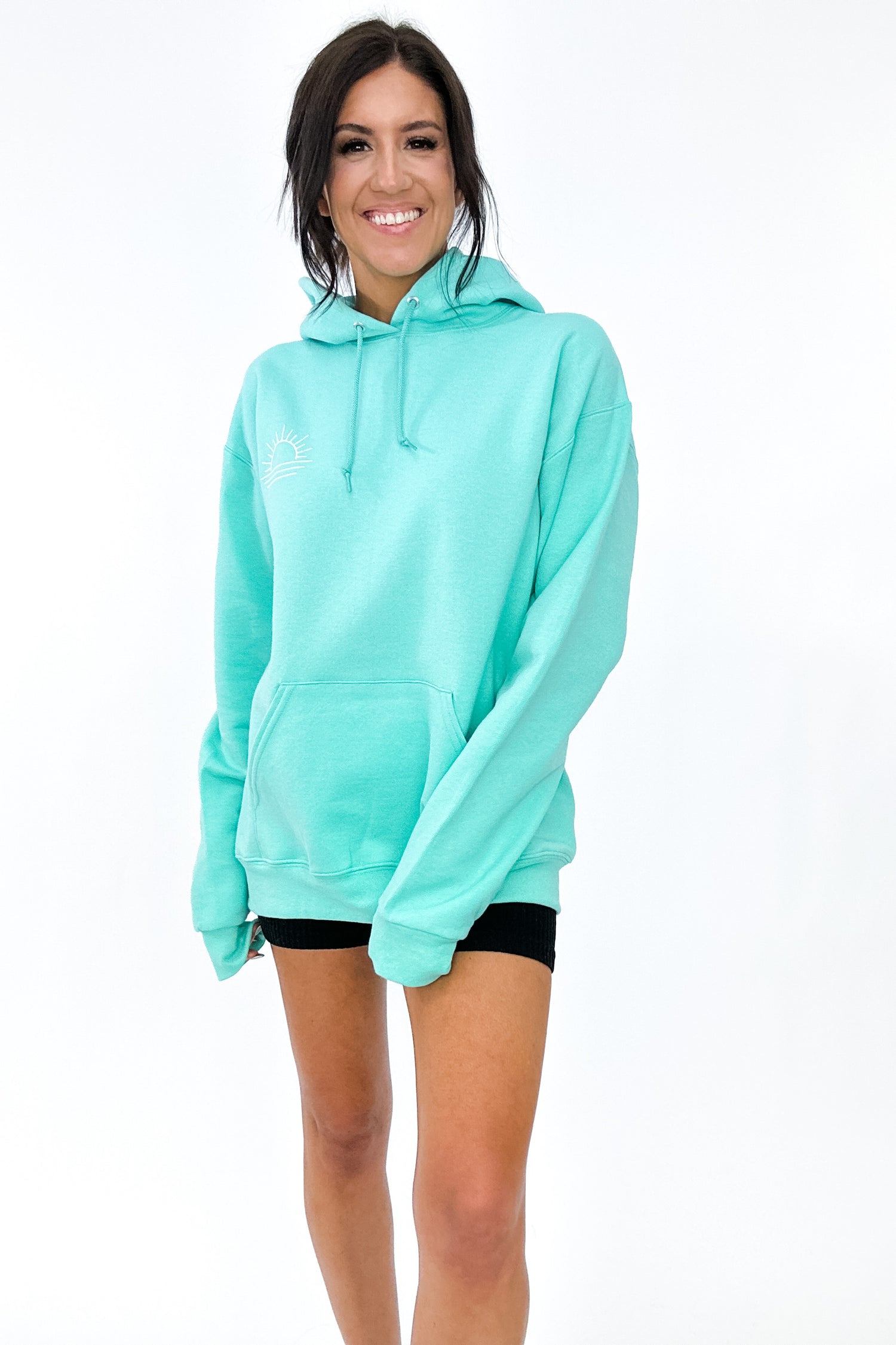 GOOD VIBES ONLY HOODIE IN MINT